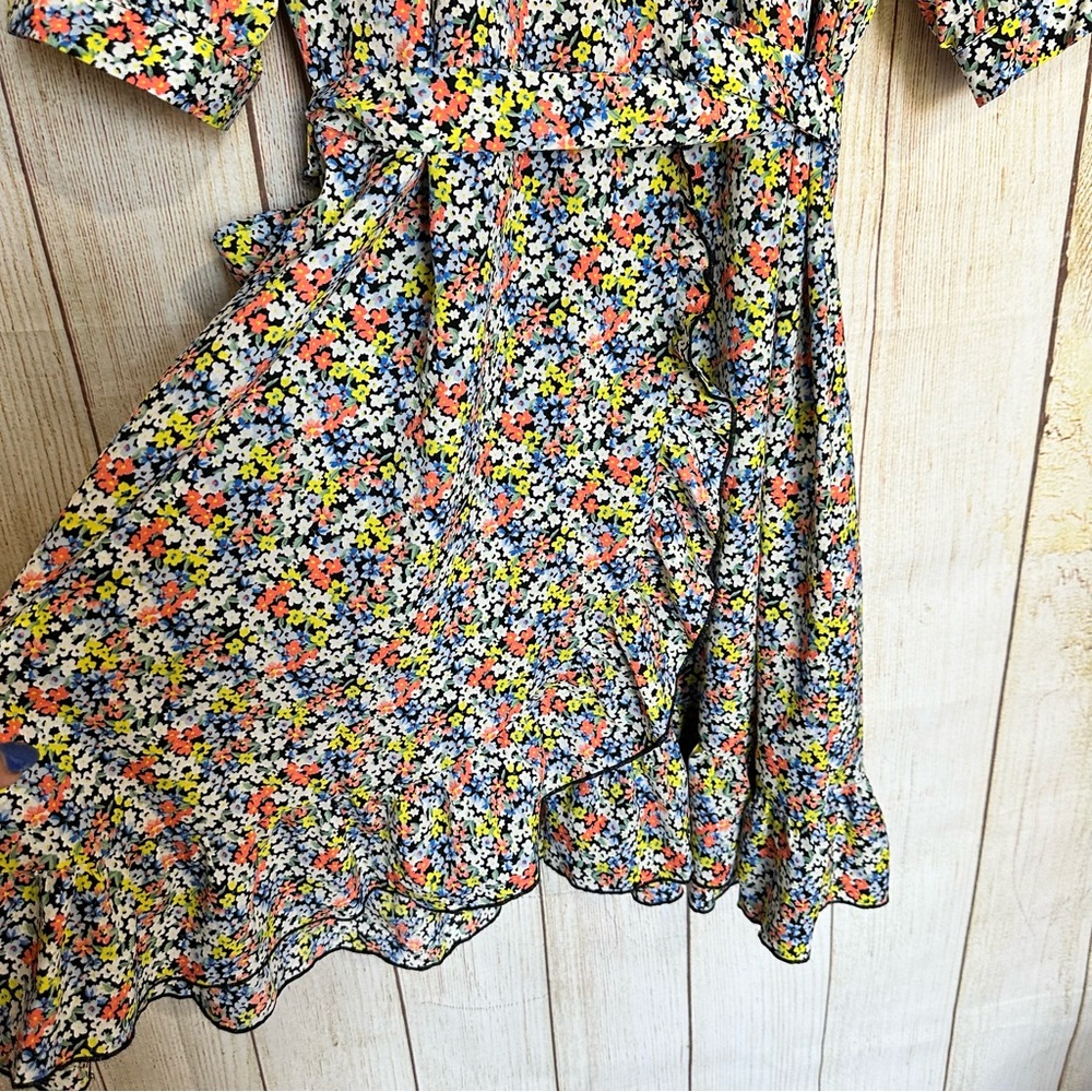 NWT Topshop Dainty Floral Midi Wrap Dress Size 14 - Picture 4 of 8
